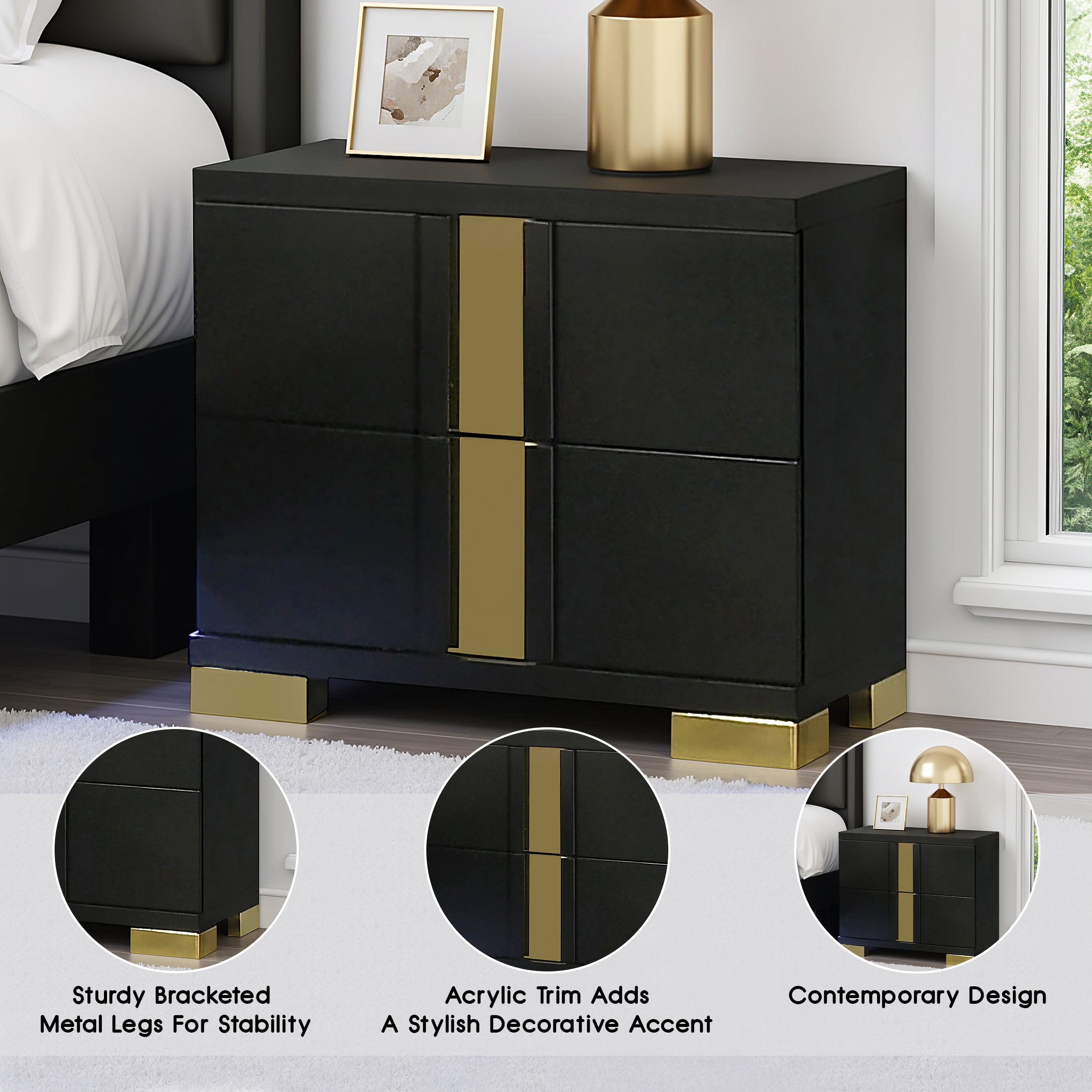 Vikholm Contemporary Nightstand