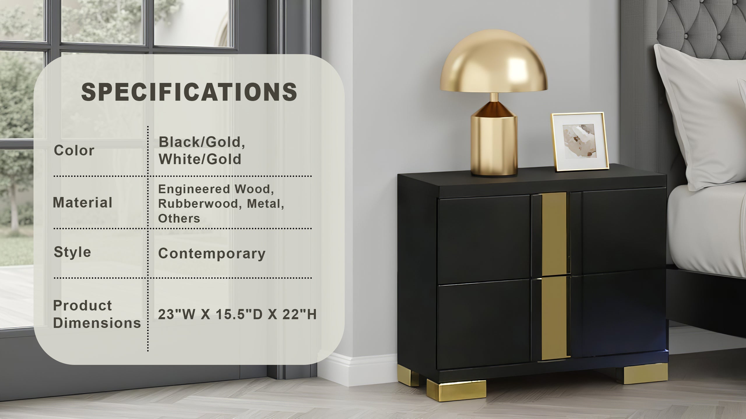 Vikholm Contemporary Nightstand