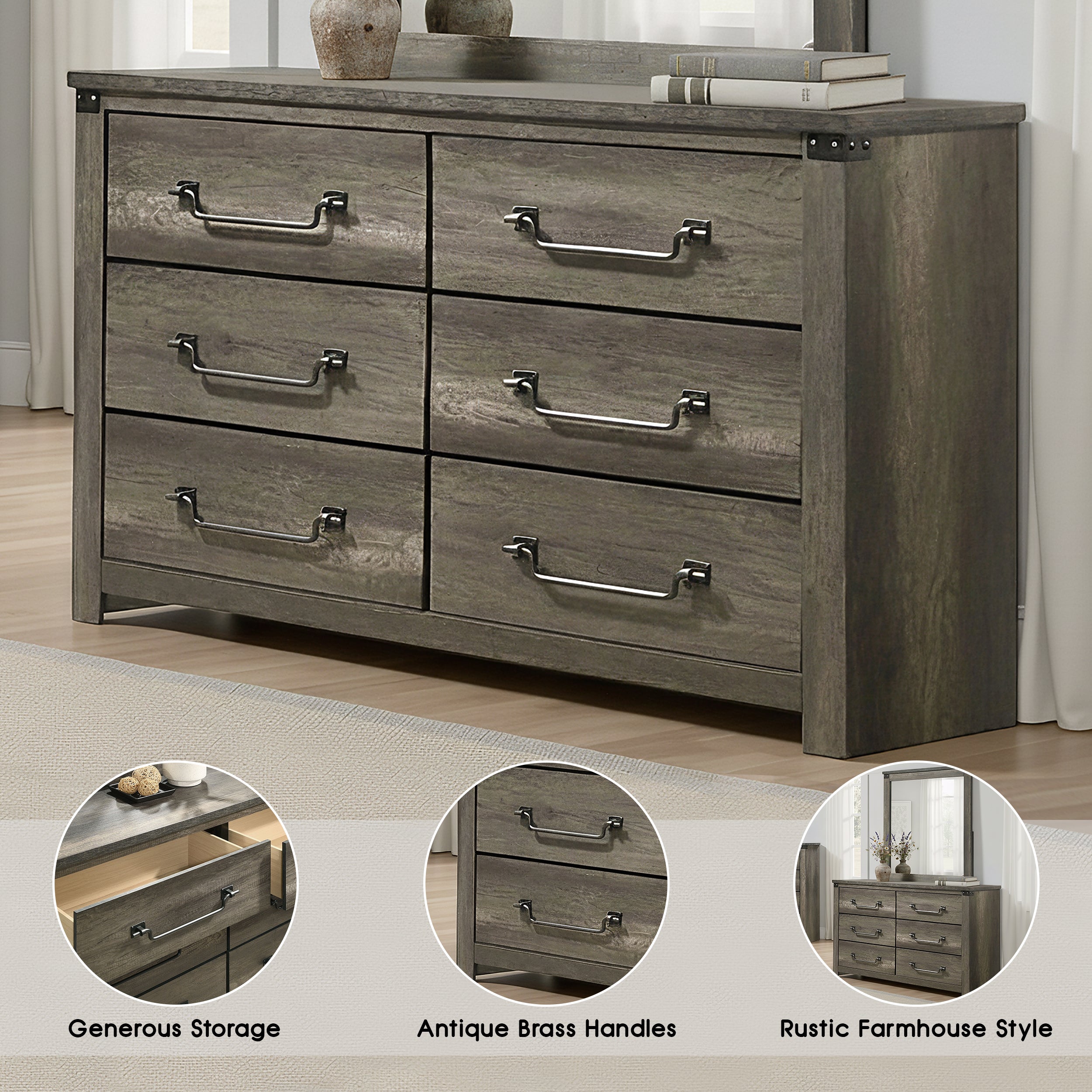 Arlingtona Rustic Farmhouse Dresser