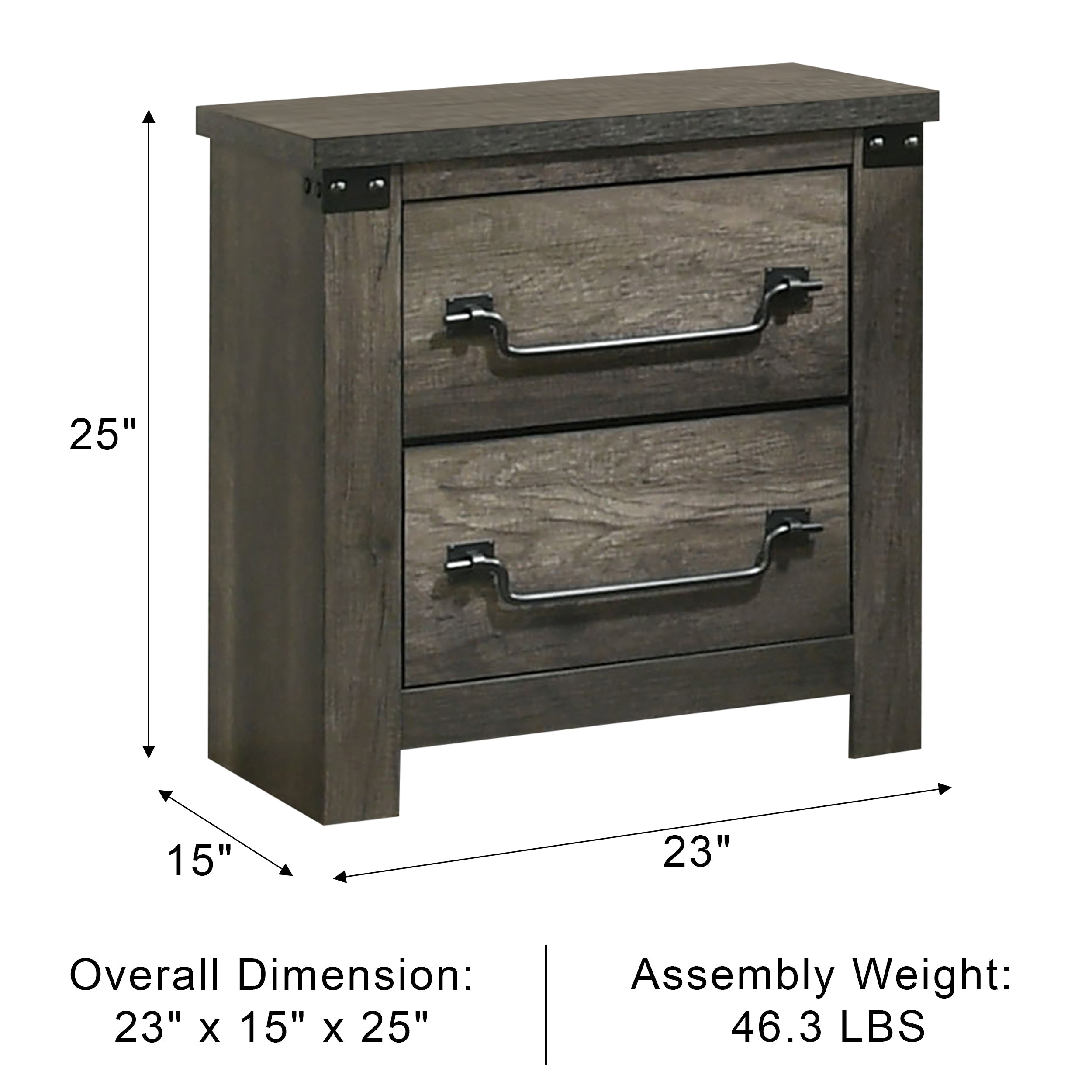 Arlingtona Rustic Farmhouse Nightstand