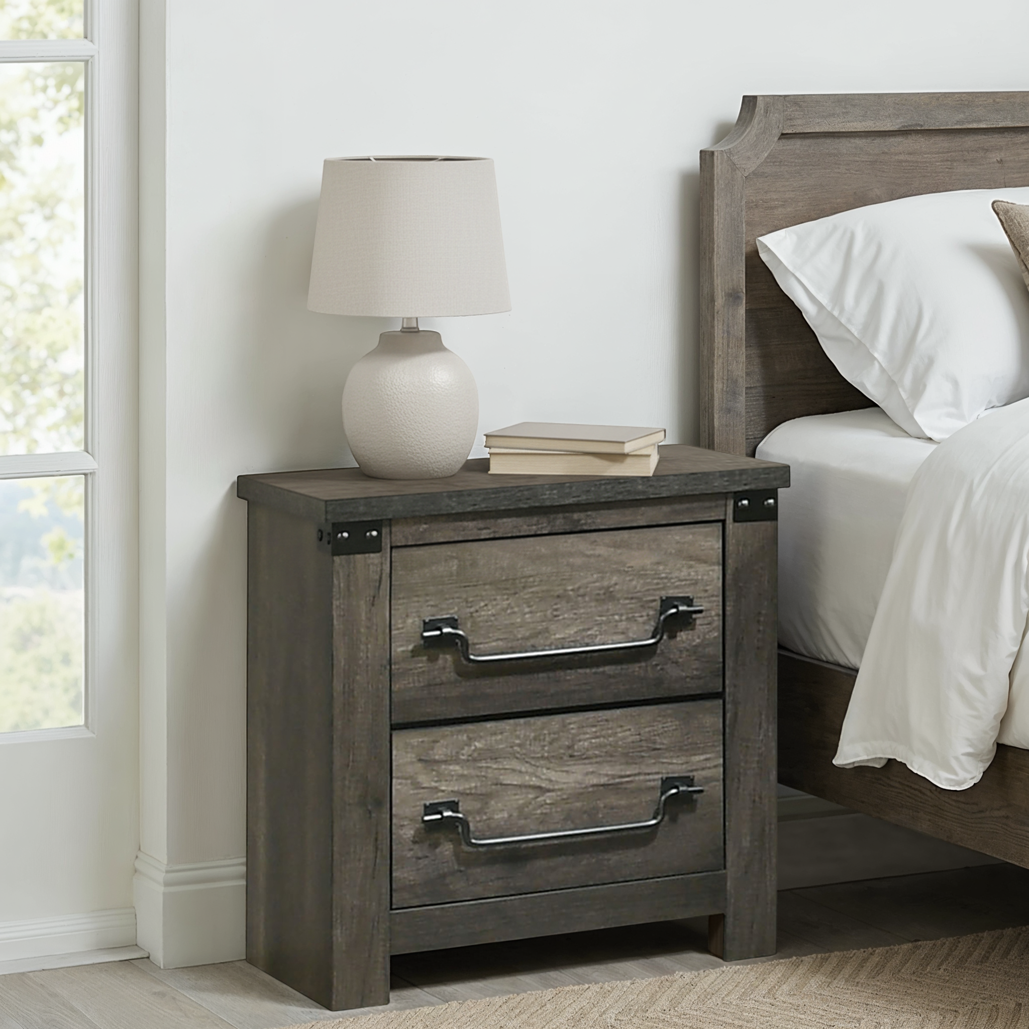 Arlingtona Rustic Farmhouse Nightstand
