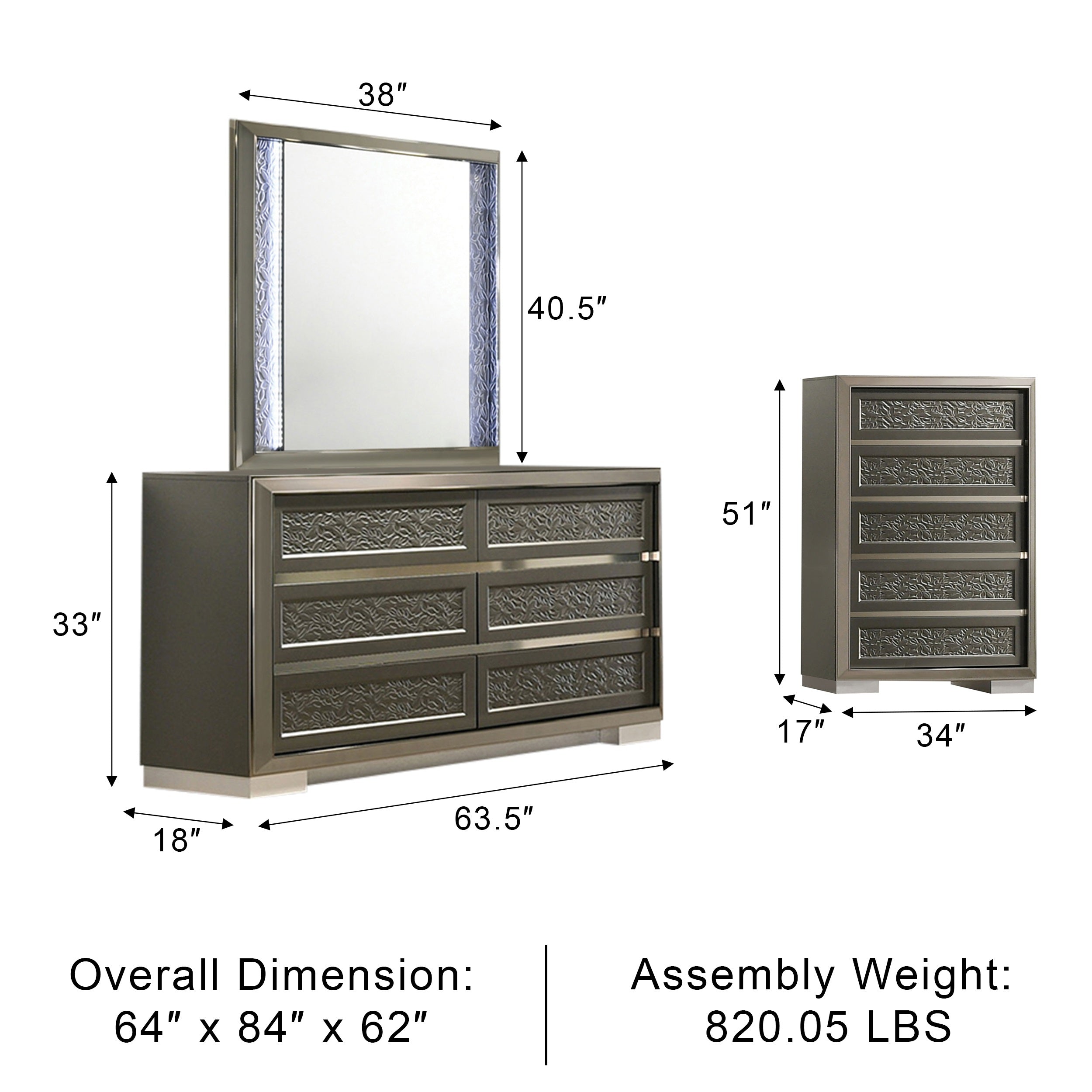 Fernhill Contemporary Bedroom Set, 5 Pieces
