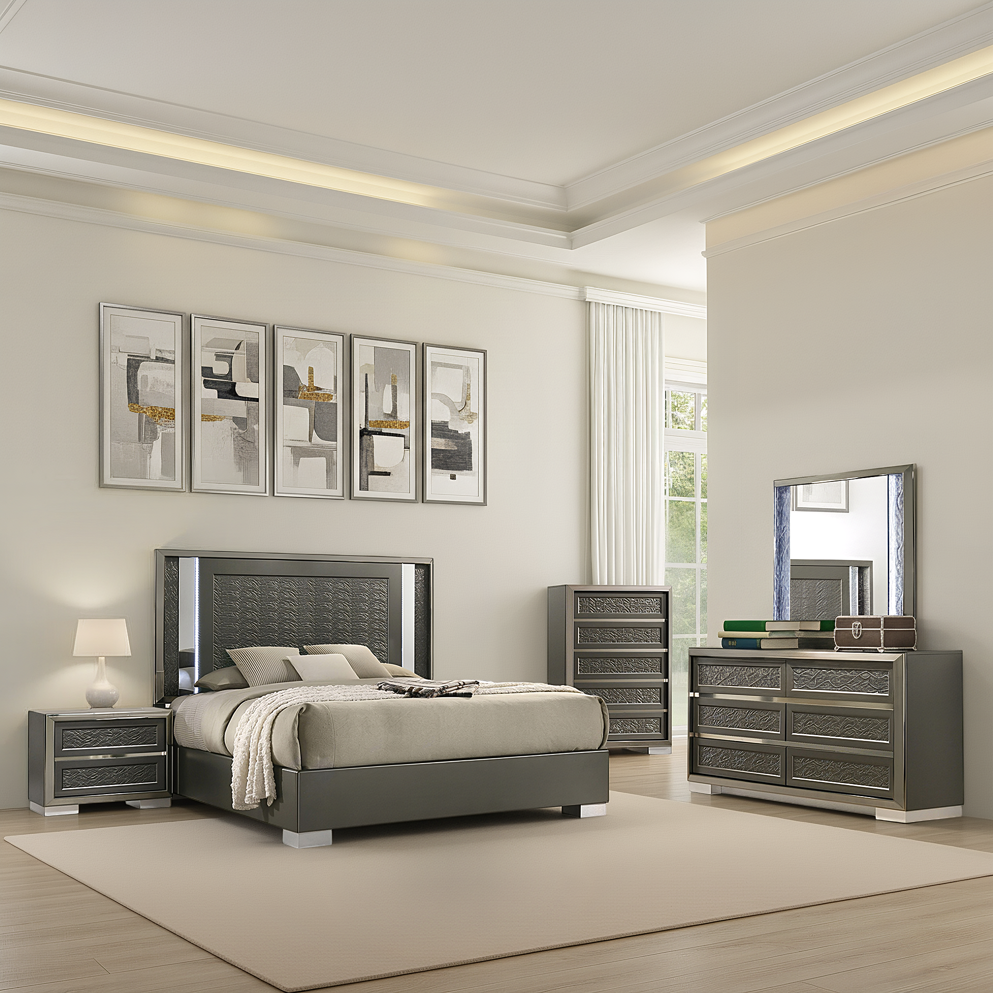 Fernhill Contemporary Bedroom Set, 5 Pieces