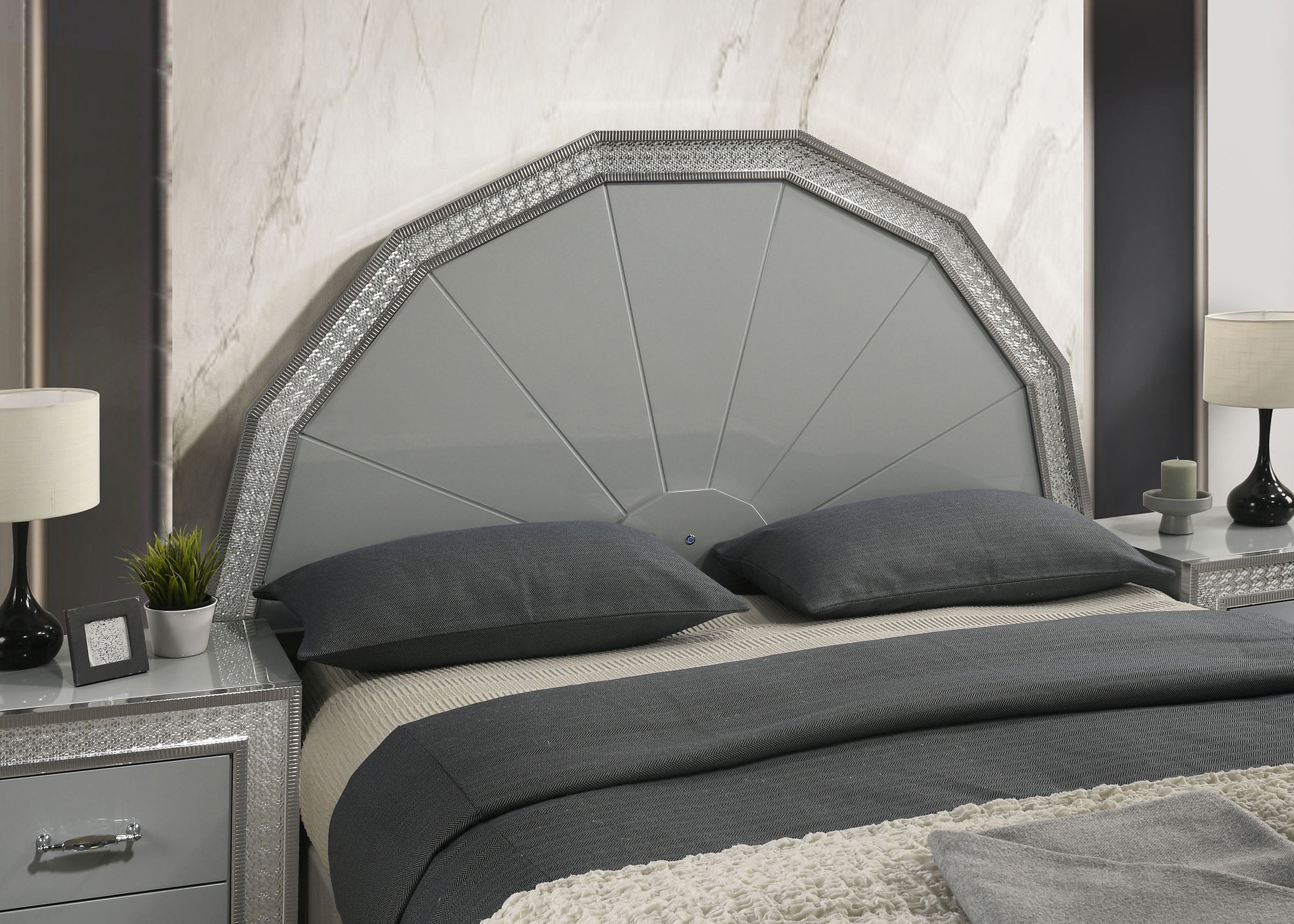 Lumiere Aurora Glam LED Platform Bed Frame