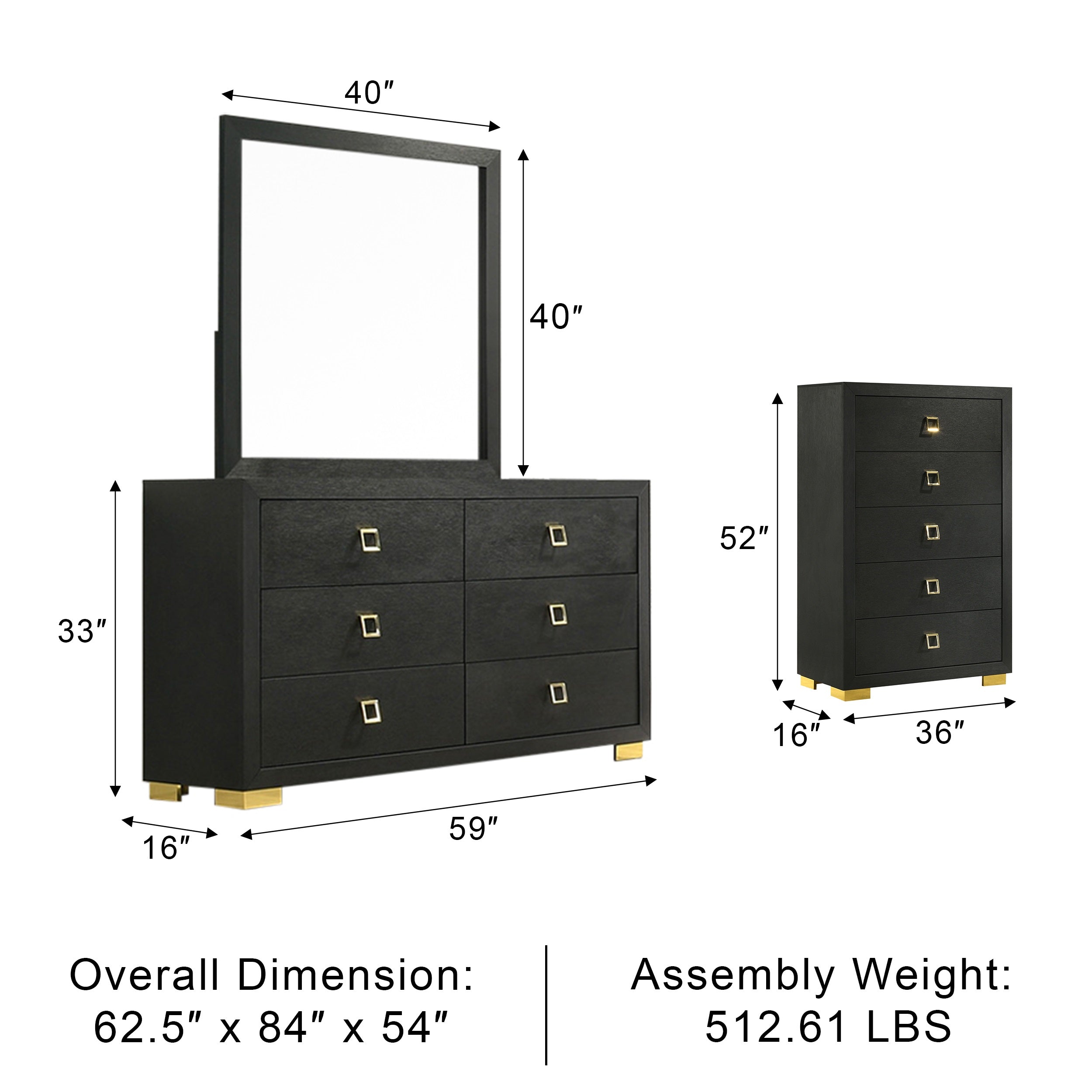 Winslow Contemporary Bedroom Set, 5 Pieces