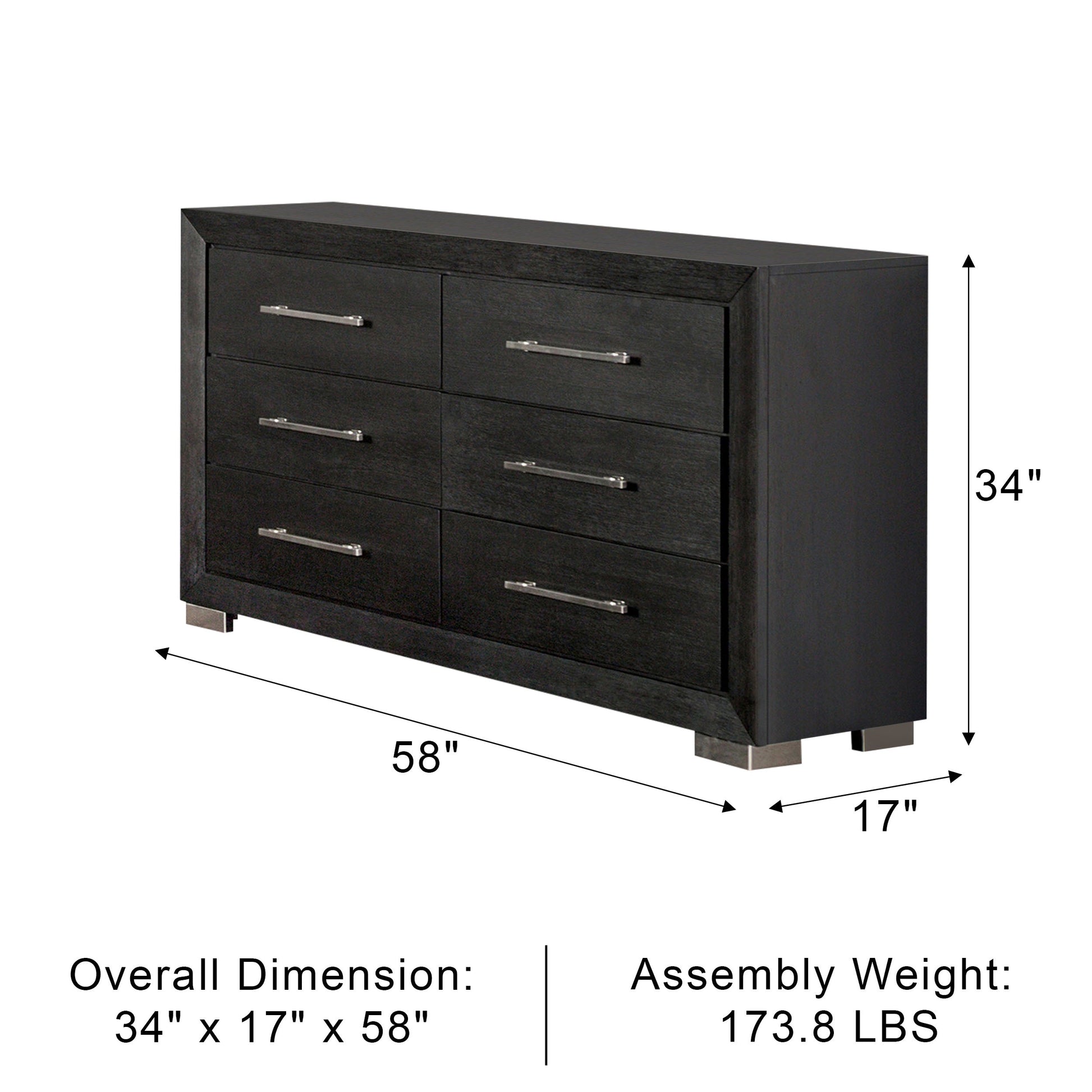 grey dresser big lots Estherville Modern Charcoal Grey 7 Drawer Large Bedroom Dresser