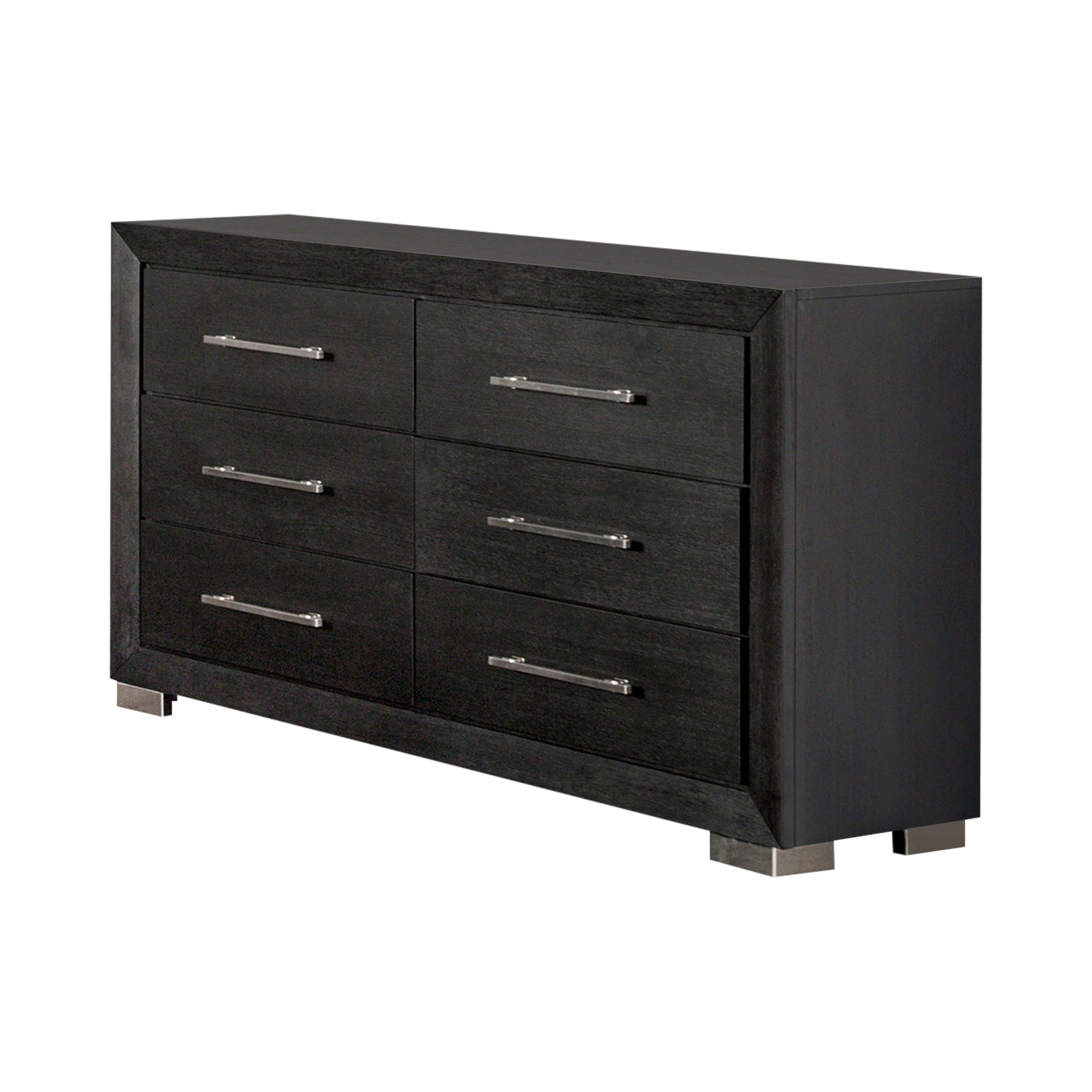 big lots white dresser Ashen Wide Dresser | 6 Drawers | Black Solid Wood
