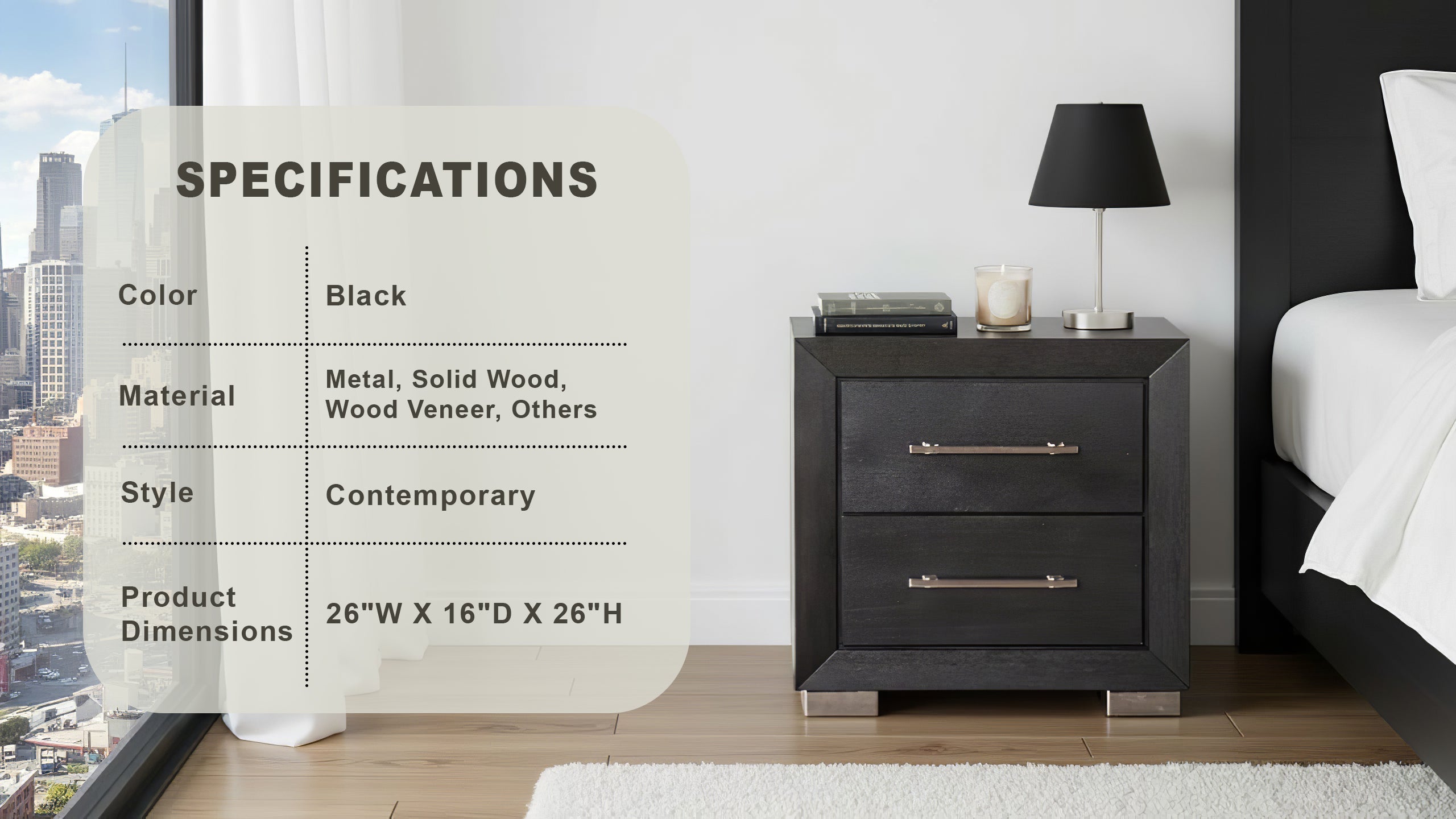 Bramley Contemporary Nightstand