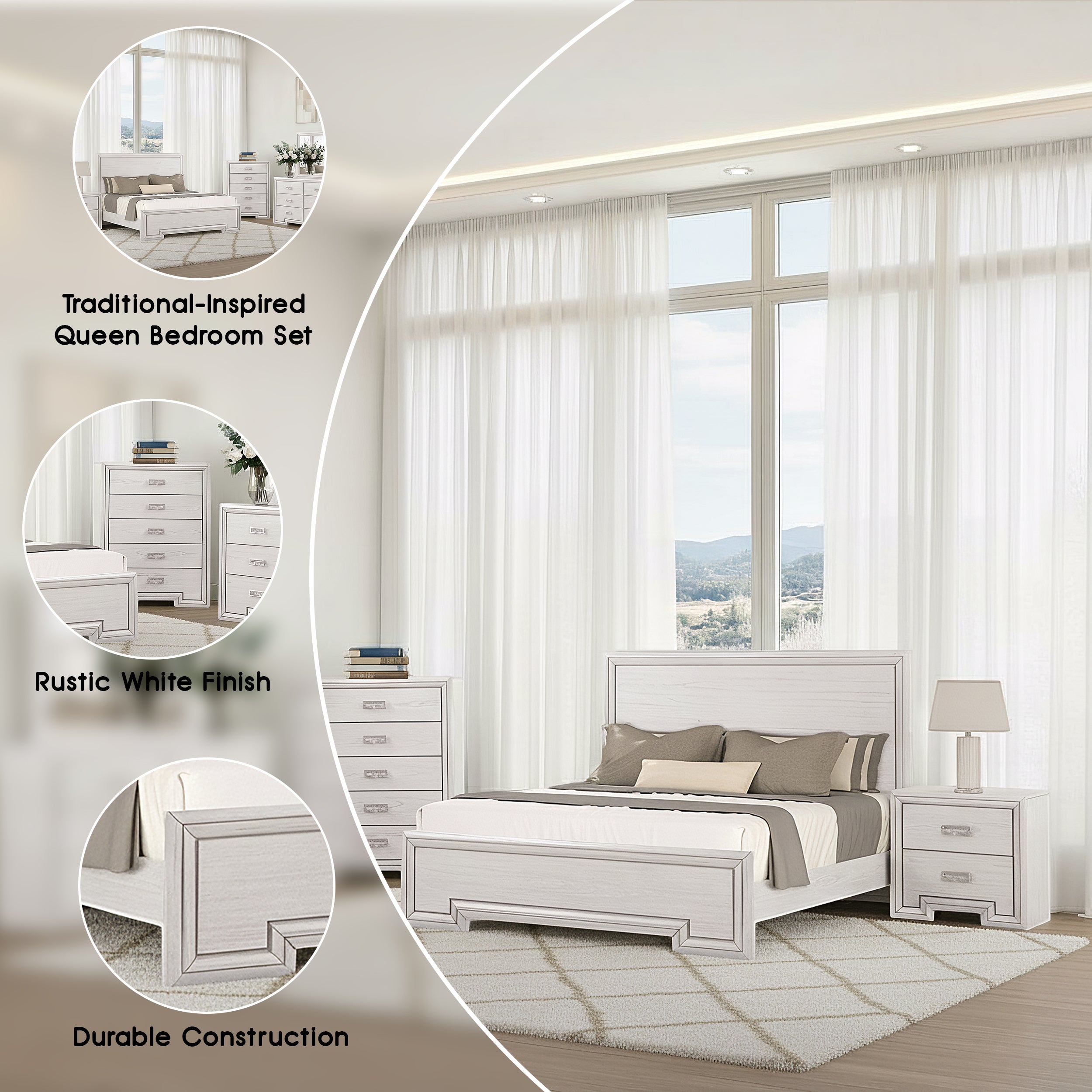 Dalbrone Transitional Bedroom Set, 5 Pieces