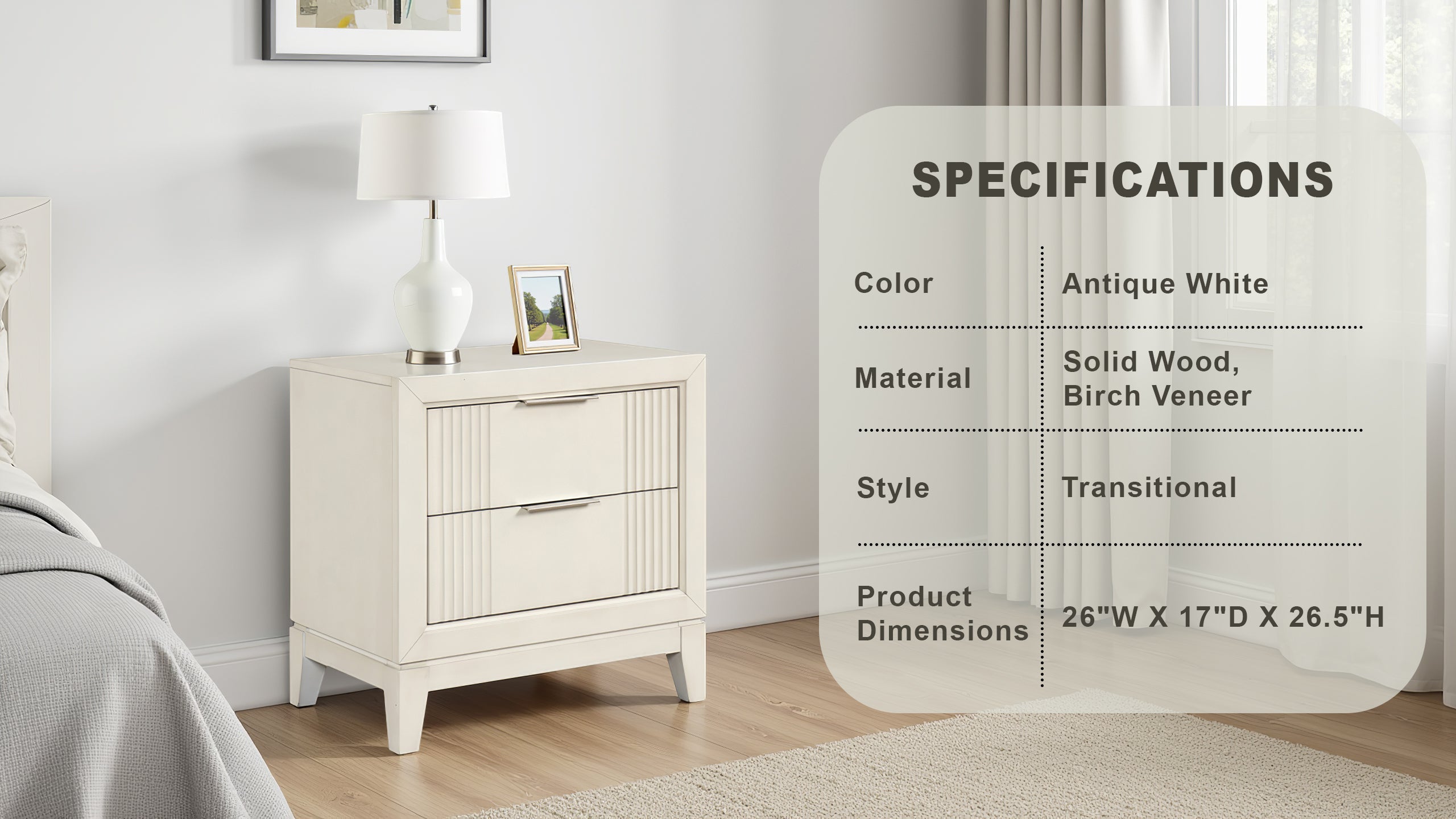 Amariel Transitional Nightstand