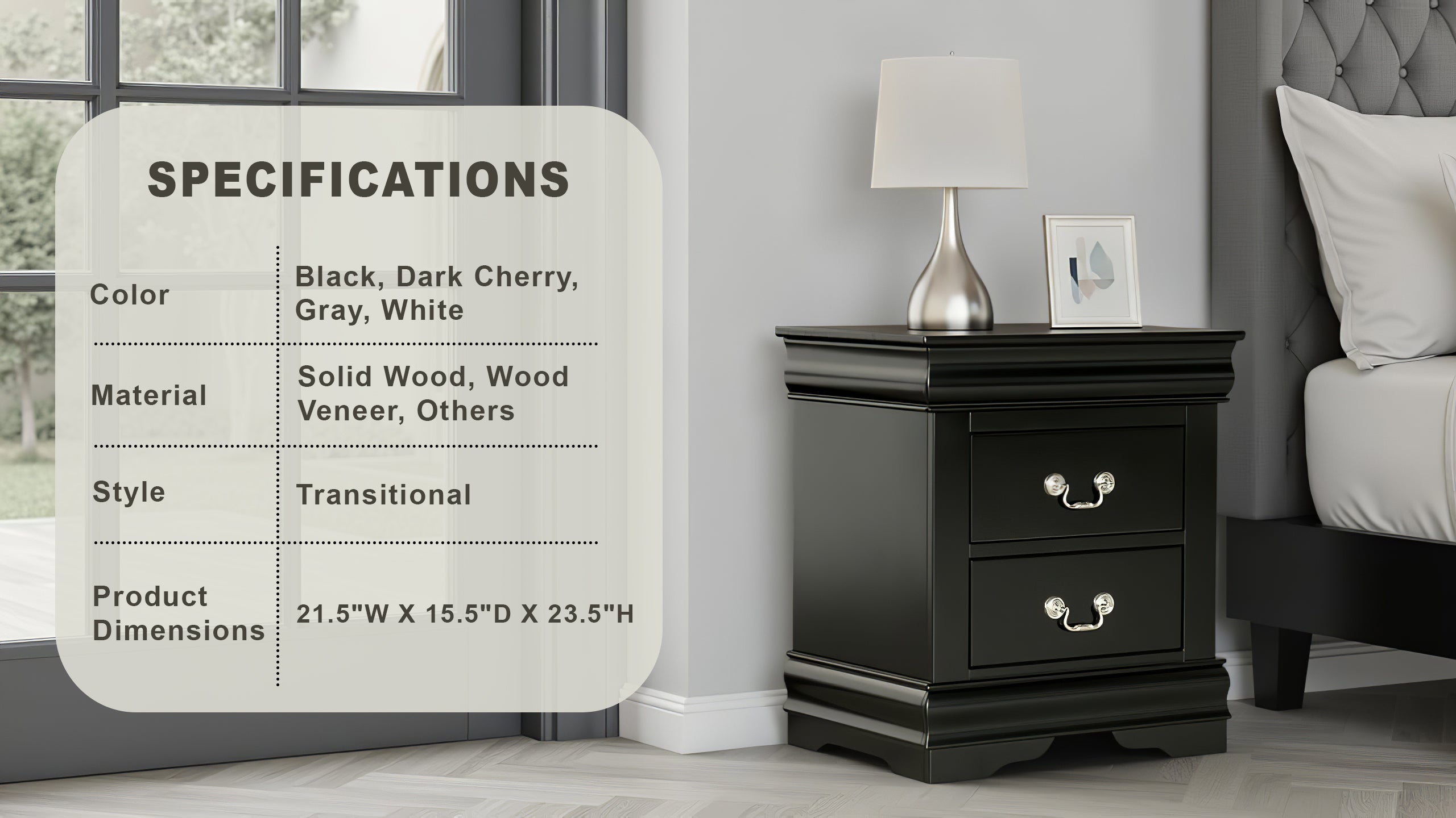 Duc De Savoie Transitional Nightstand