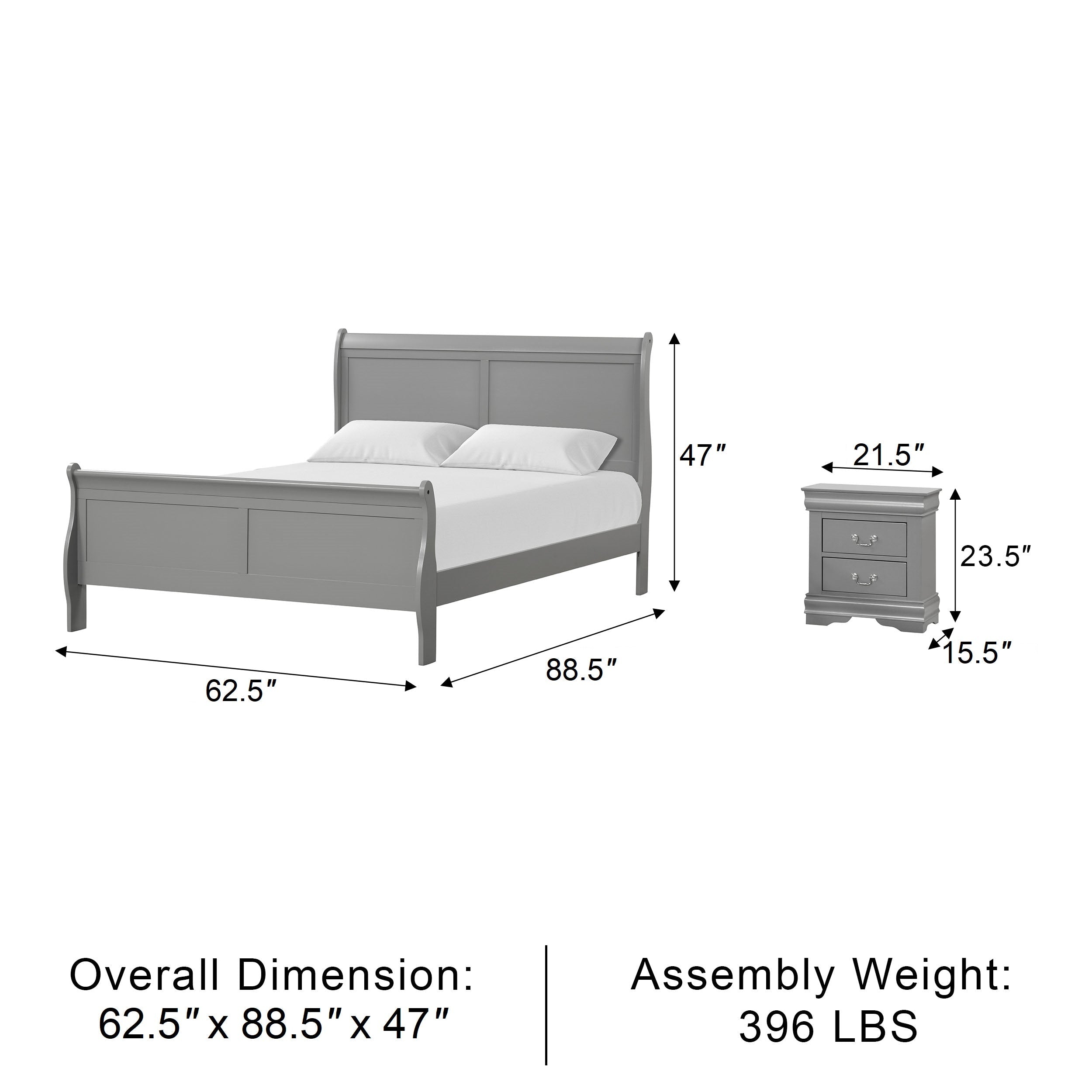 Duc De Savoie Transitional Bedroom Set, 5 Pieces