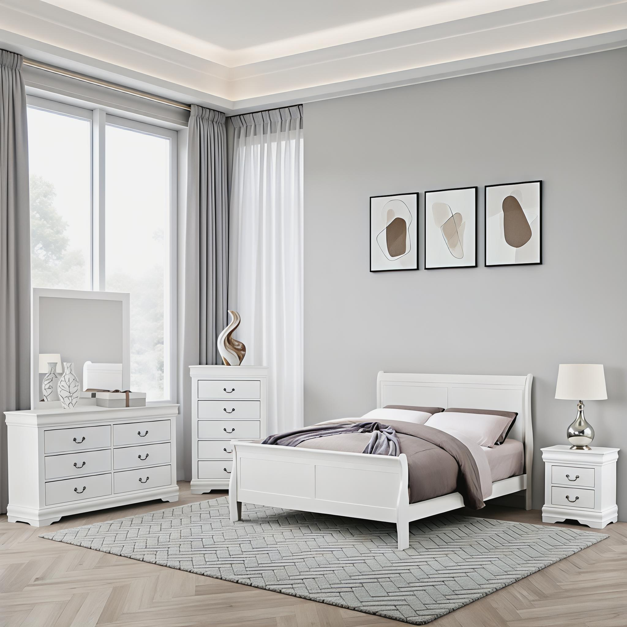 Duc De Savoie Transitional Bedroom Set, 5 Pieces