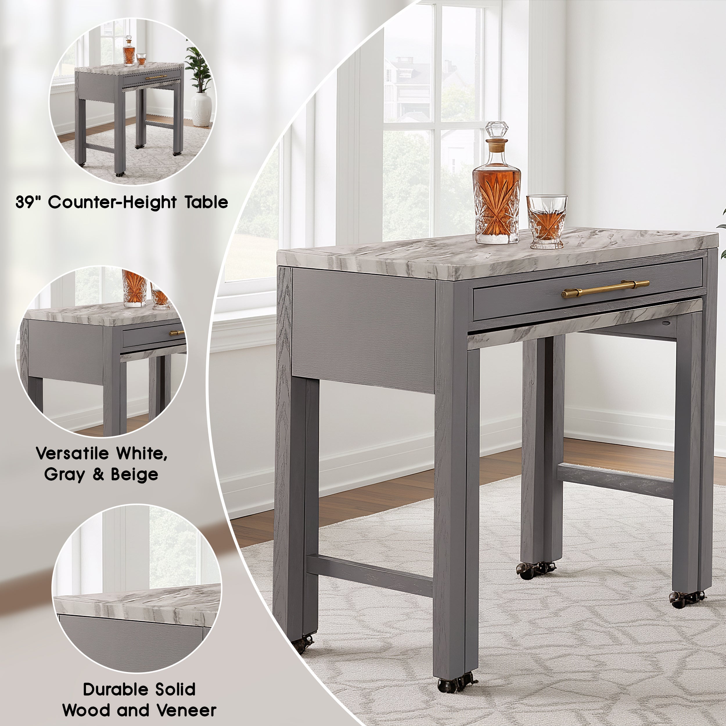 Wellington Rustic Counter-Height Table