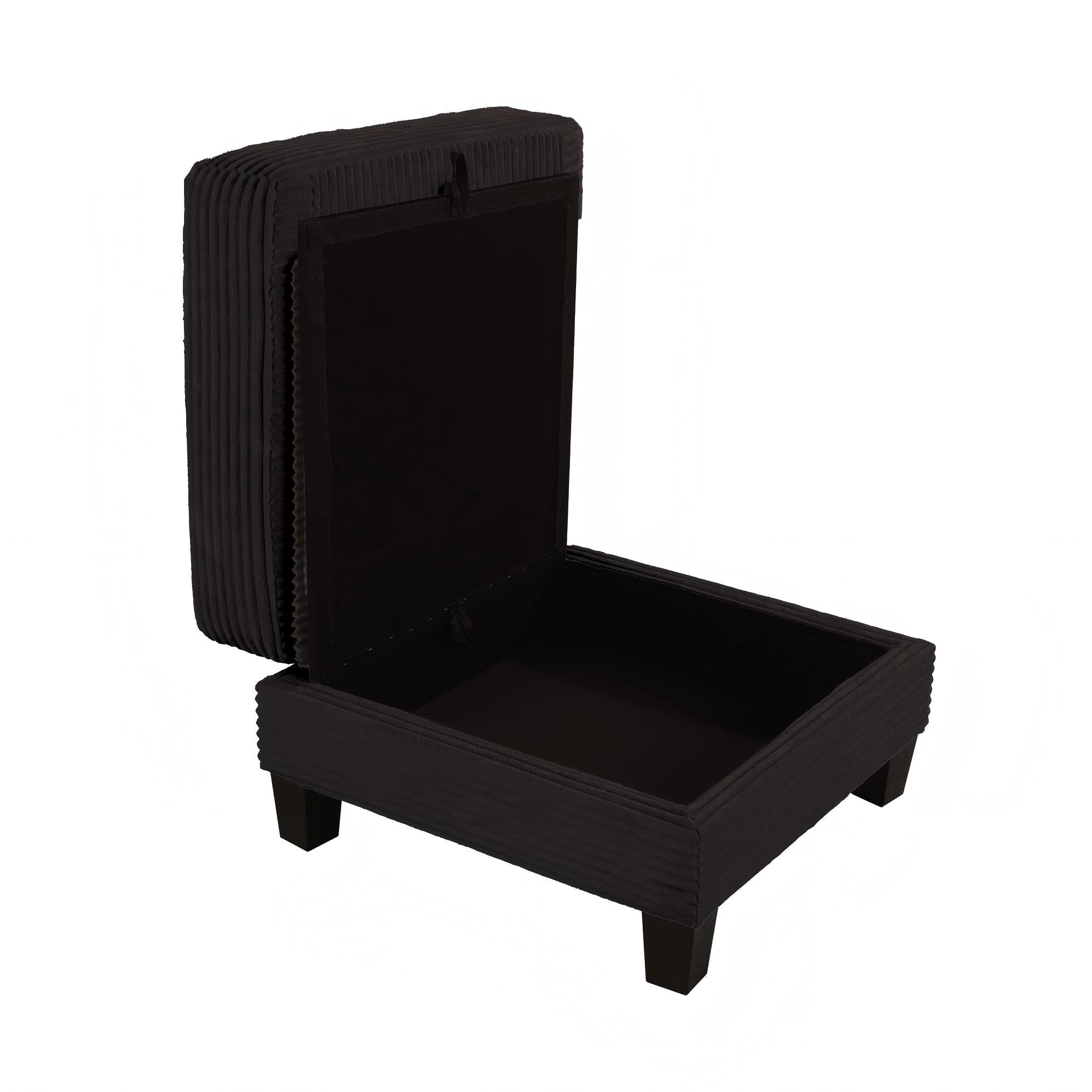 Contemporary Corduroy Storage Ottoman