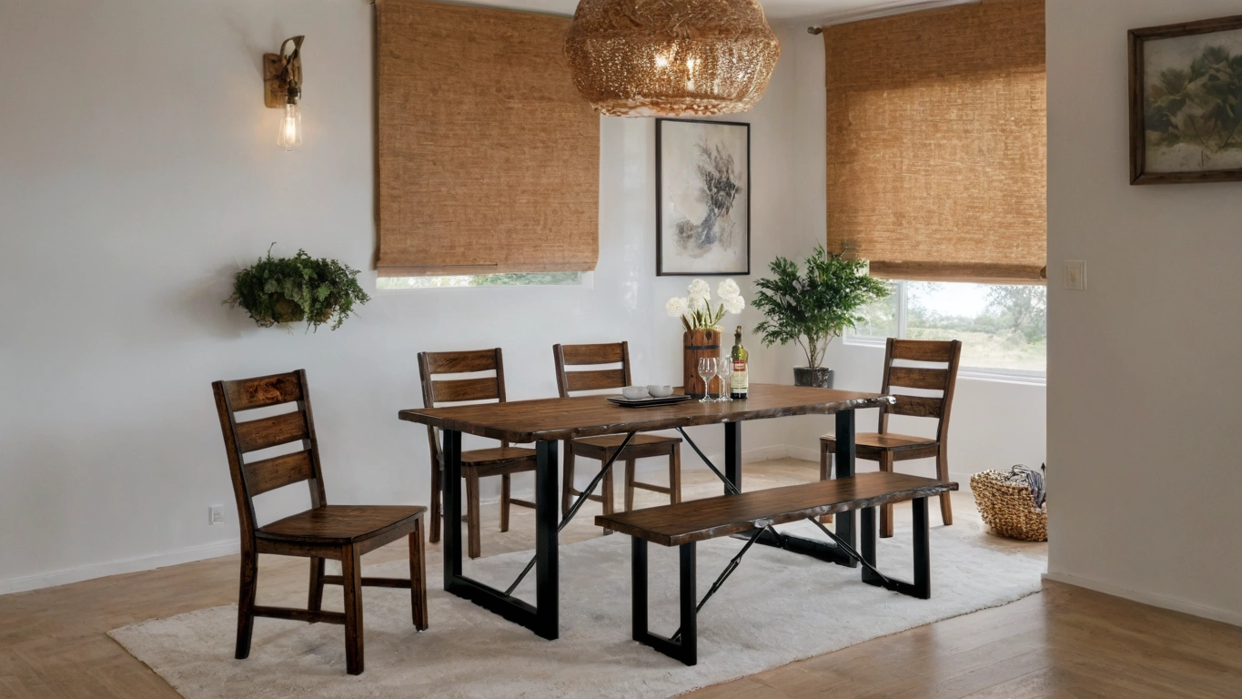 Dulce Rustic Industrial Farmhouse 6-Piece Dining Room Set