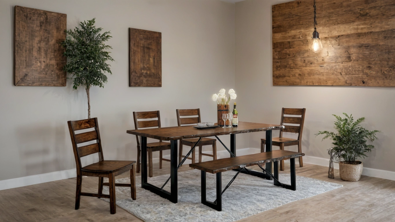 Dulce Rustic Industrial Farmhouse 6-Piece Dining Room Set