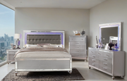 Vienna Contemporary Glam Silver 4-Piece Bedroom Set