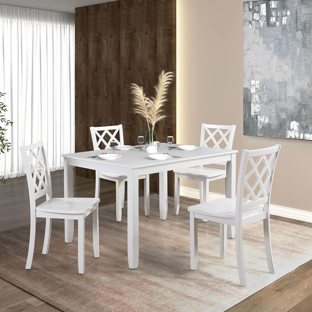 Chateau White Dining Table and Chair Set