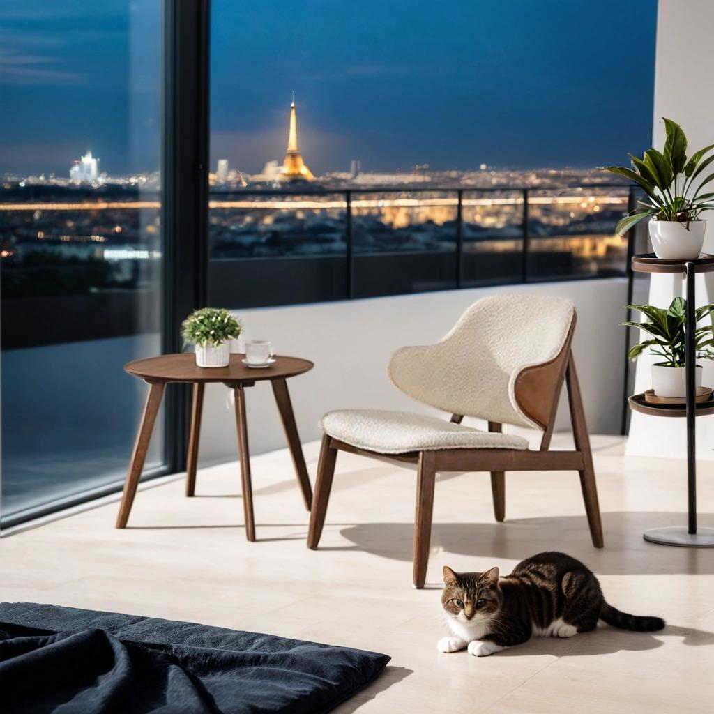 Bouclé Bliss Mid-Century Modern Solid Wood Elegant Side Table with Accent Chair Set