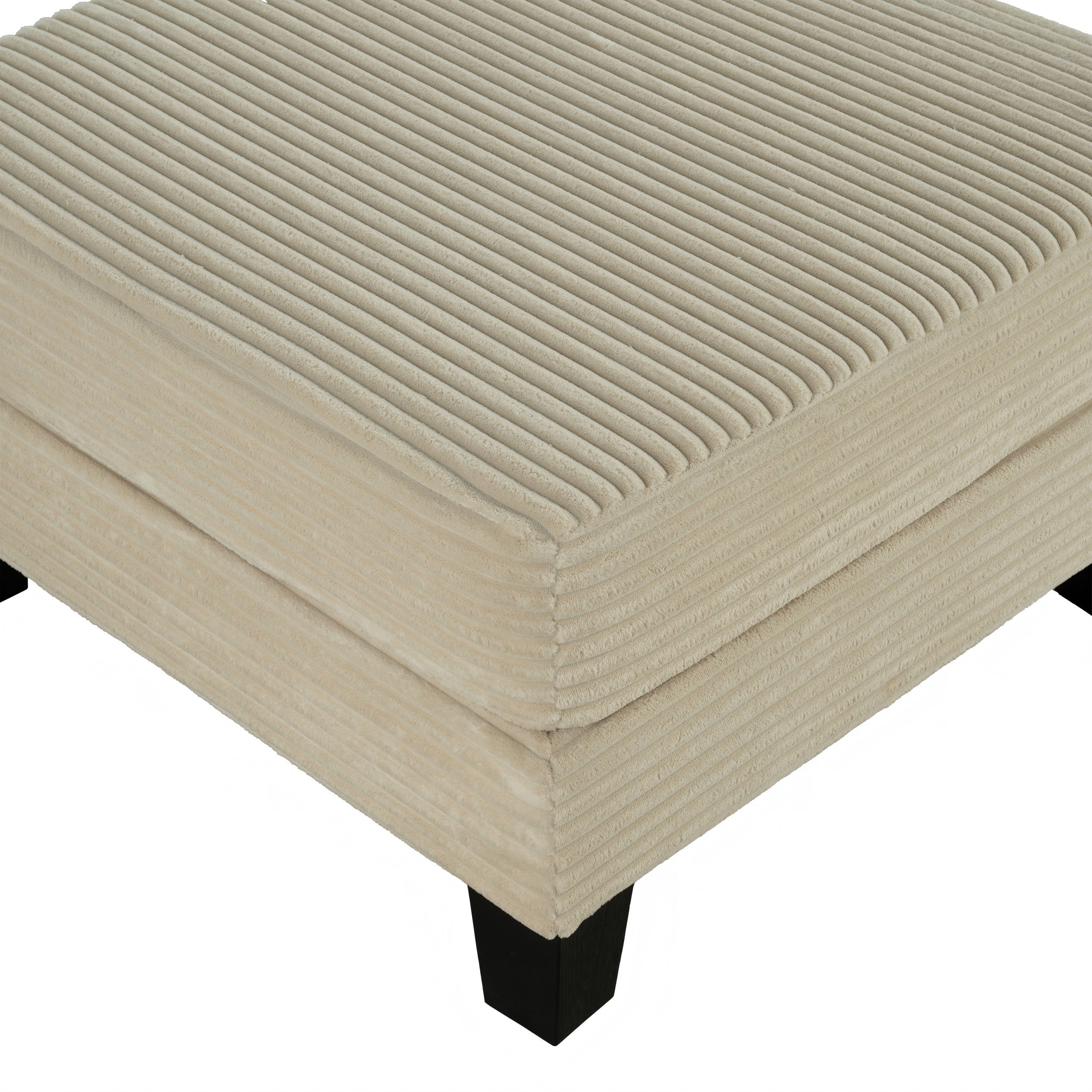 Contemporary Corduroy Storage Ottoman