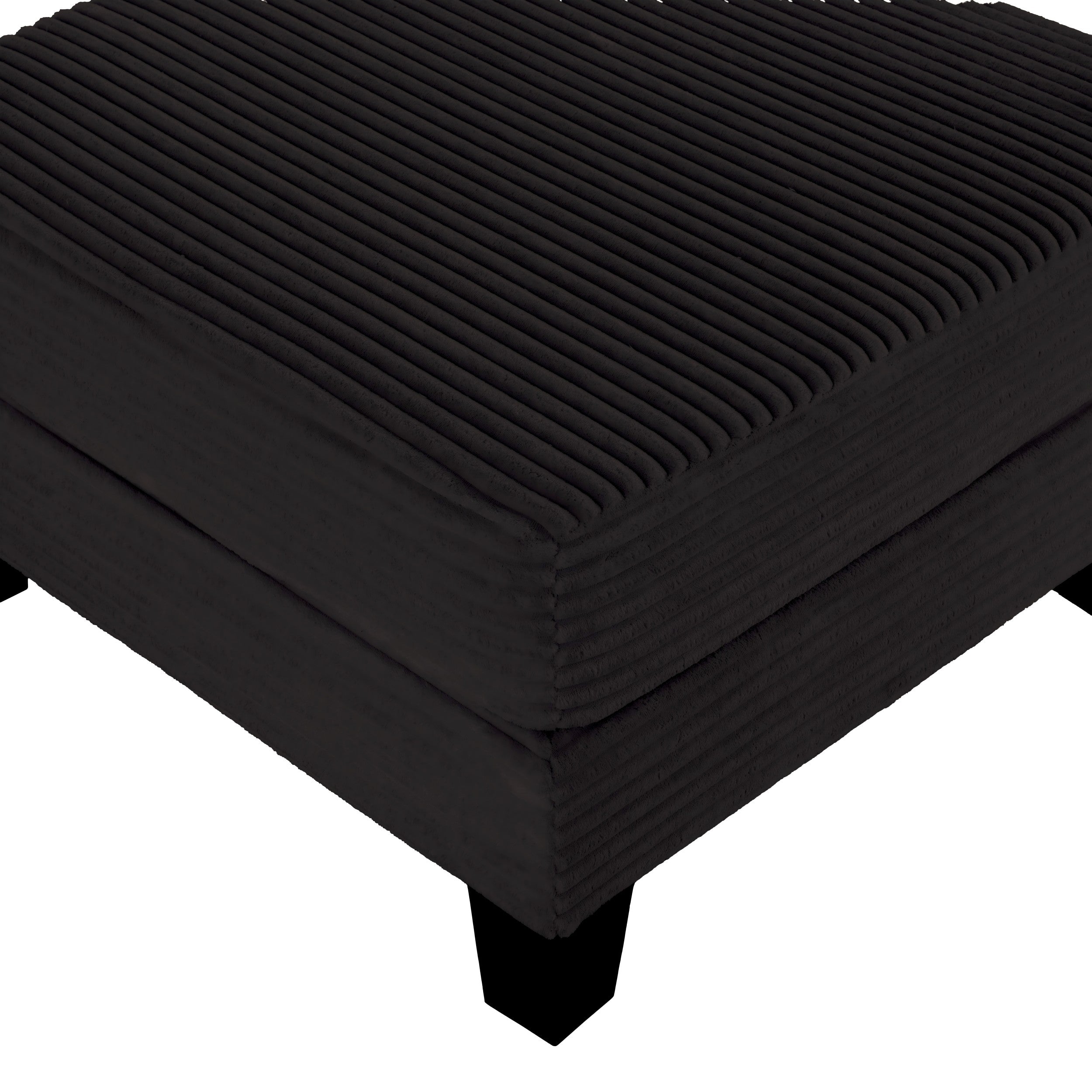 Contemporary Corduroy Storage Ottoman