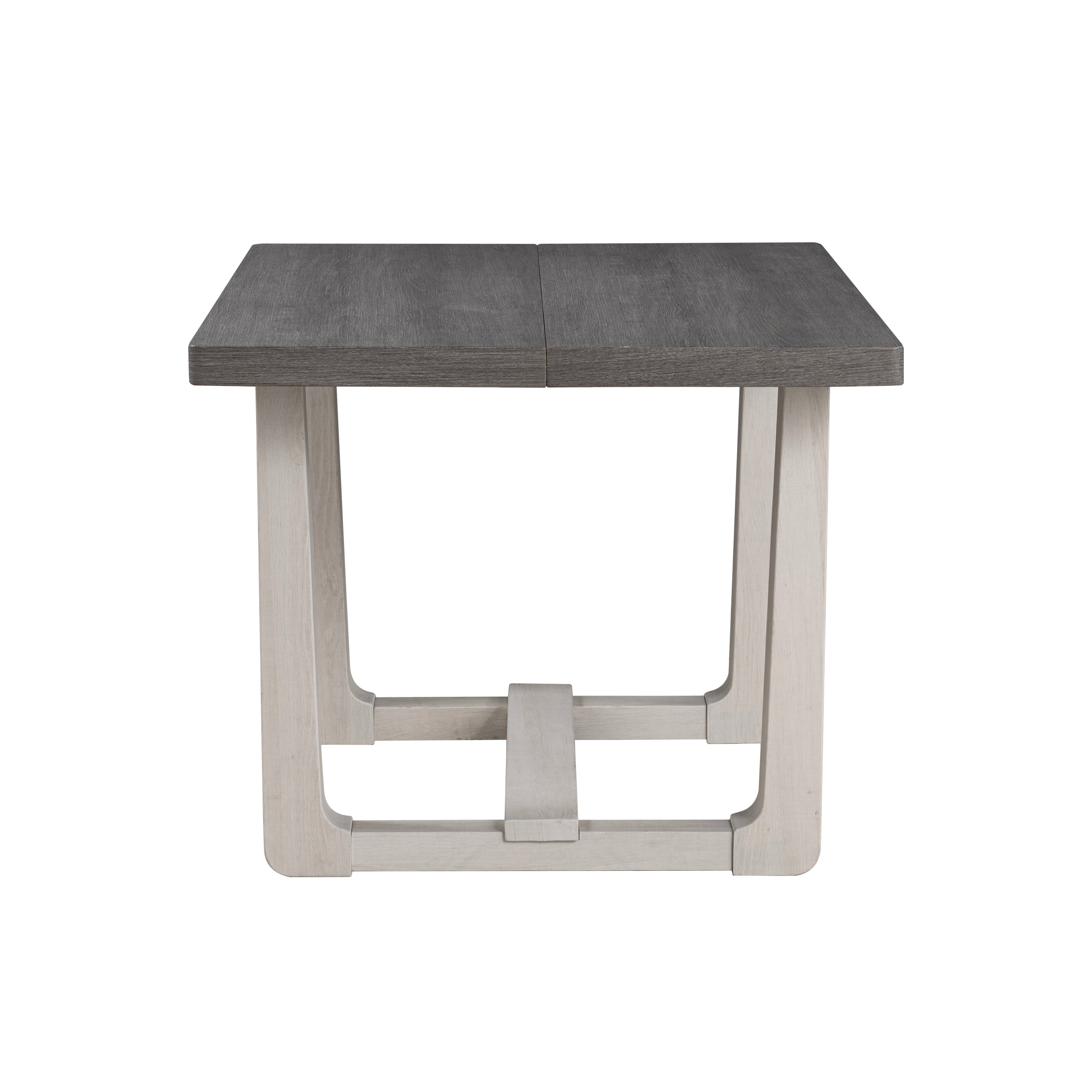 Transitional Dining Table with Trestle Base and Solid Wood Look