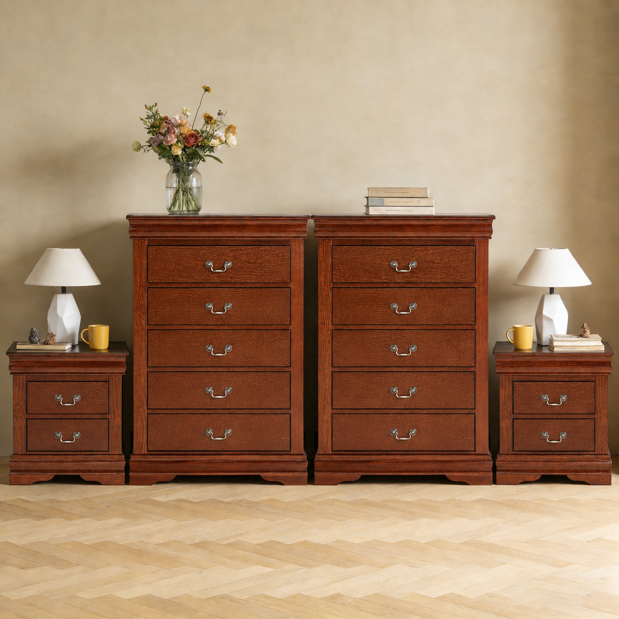Transitional Solid Wood Chest with English Dovetail Drawers and Bracket Feet