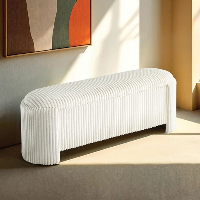 Modern Corduroy Storage Bench - Built with Engineered Wood
