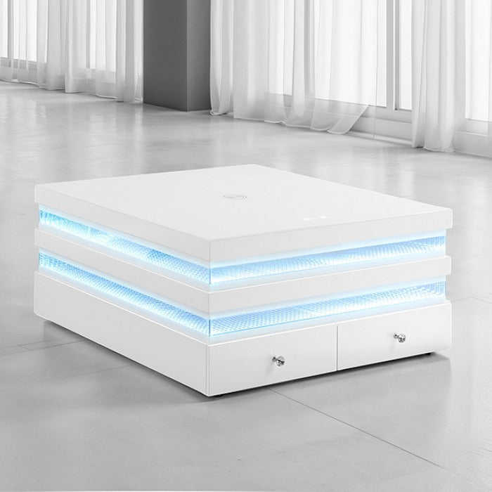 Modern Smart Coffee Table – LED Mood Lighting, Bluetooth Sound and Wireless Charging