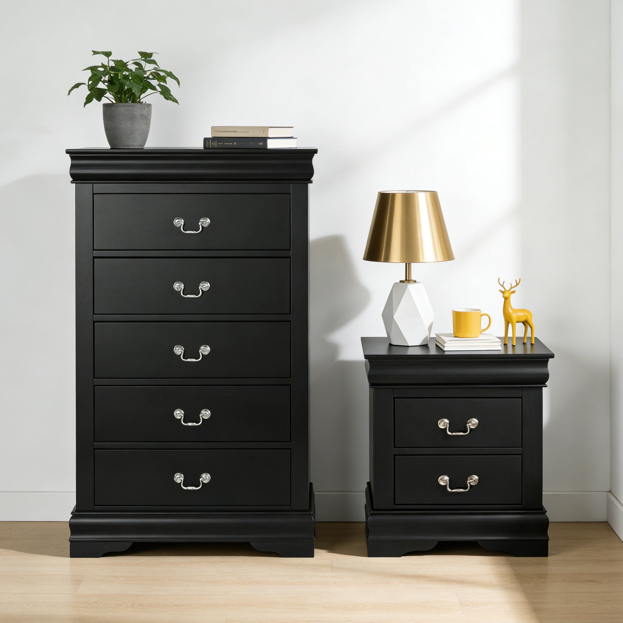 Transitional Solid Wood Chest with English Dovetail Drawers and Bracket Feet