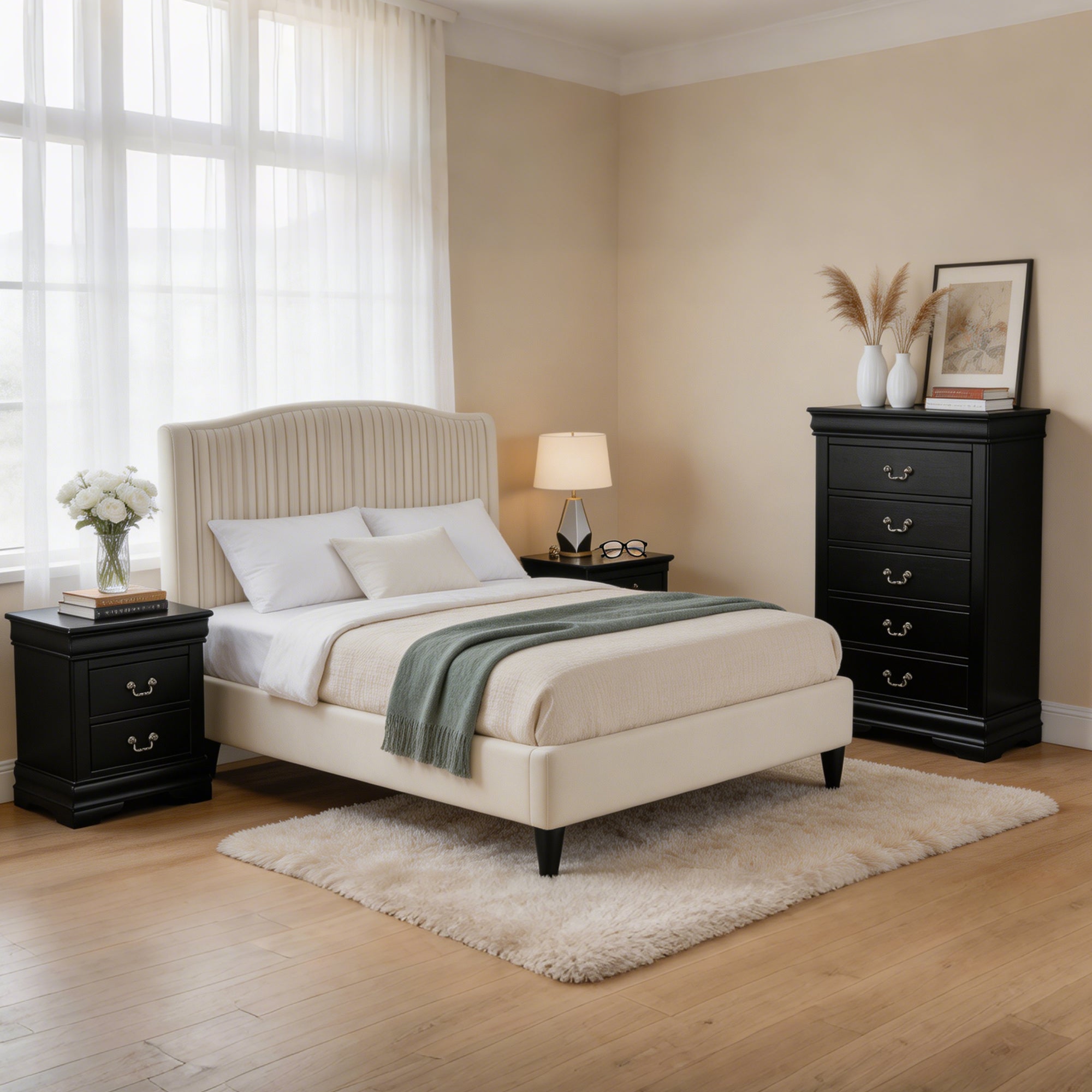 Transitional Solid Wood Chest with English Dovetail Drawers and Bracket Feet