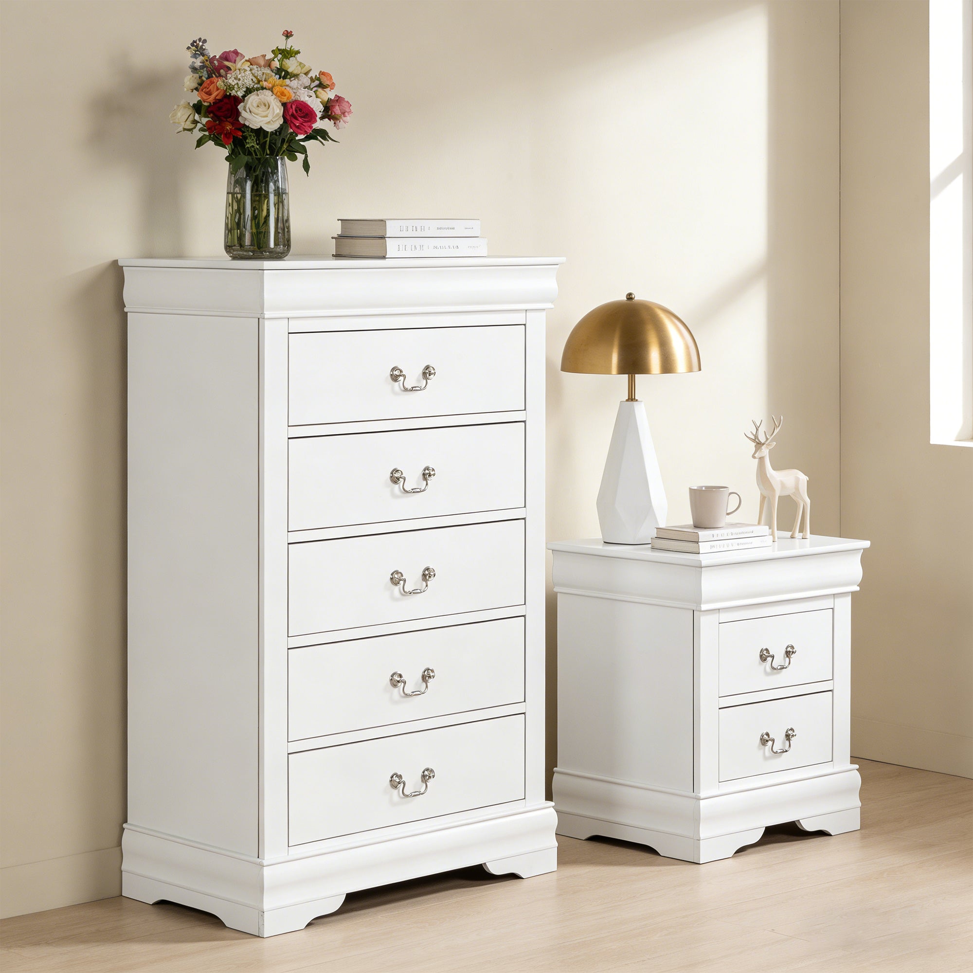 Transitional Solid Wood Chest with English Dovetail Drawers and Bracket Feet