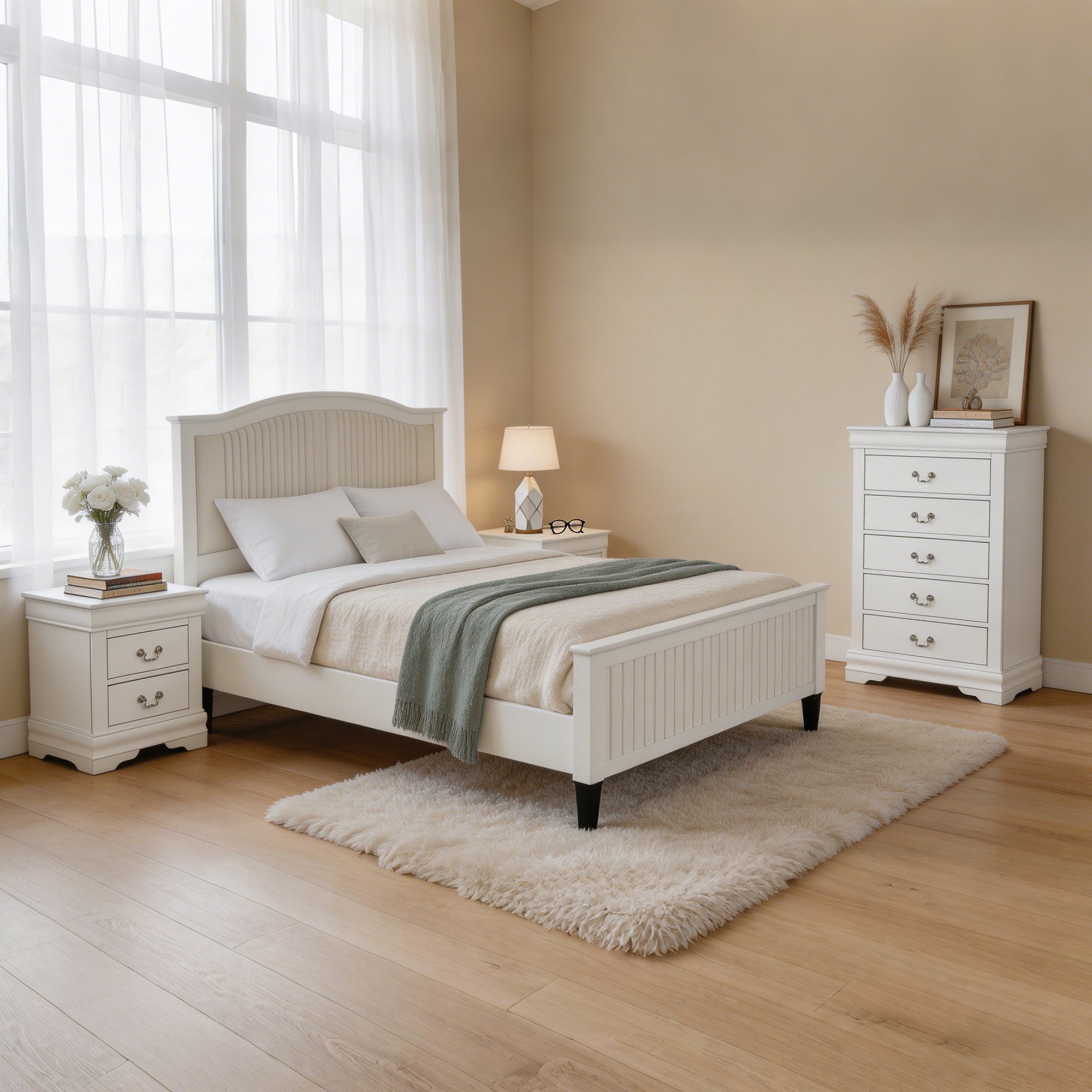 Transitional Solid Wood Chest with English Dovetail Drawers and Bracket Feet