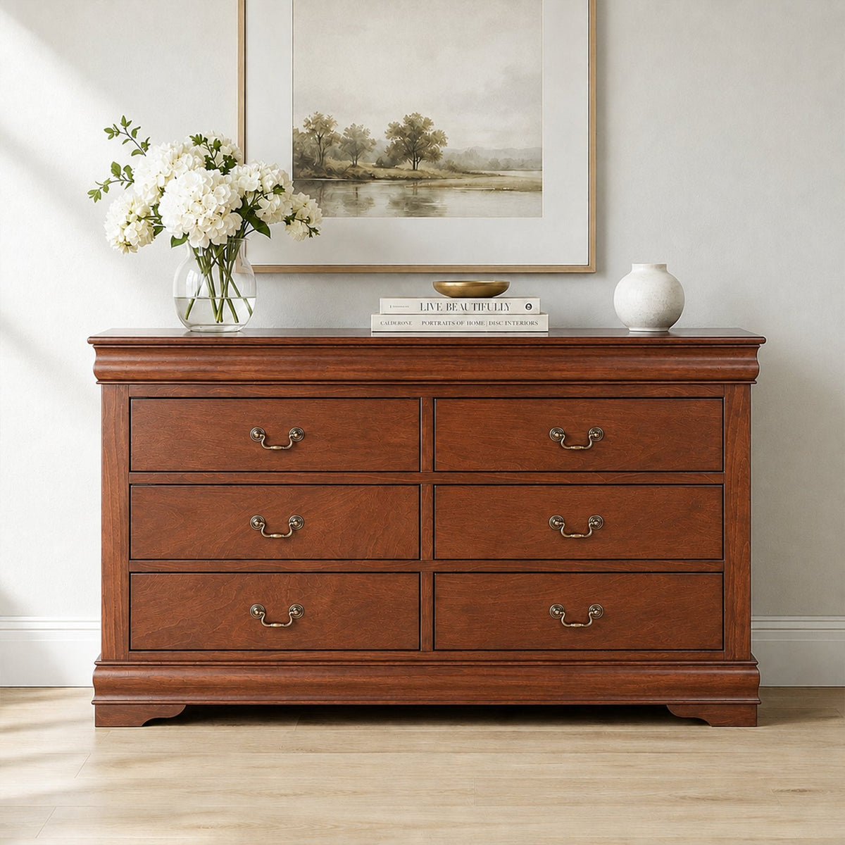 3-Piece Transitional Bedroom Storage Set with Nightstand, Chest & Dresser (Mirror Optional)