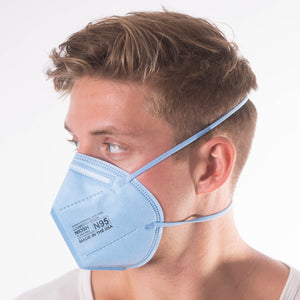 NIOSH N95 Respirator Made In USA (Head Loops) - BLUE $1.89/Ea & up.