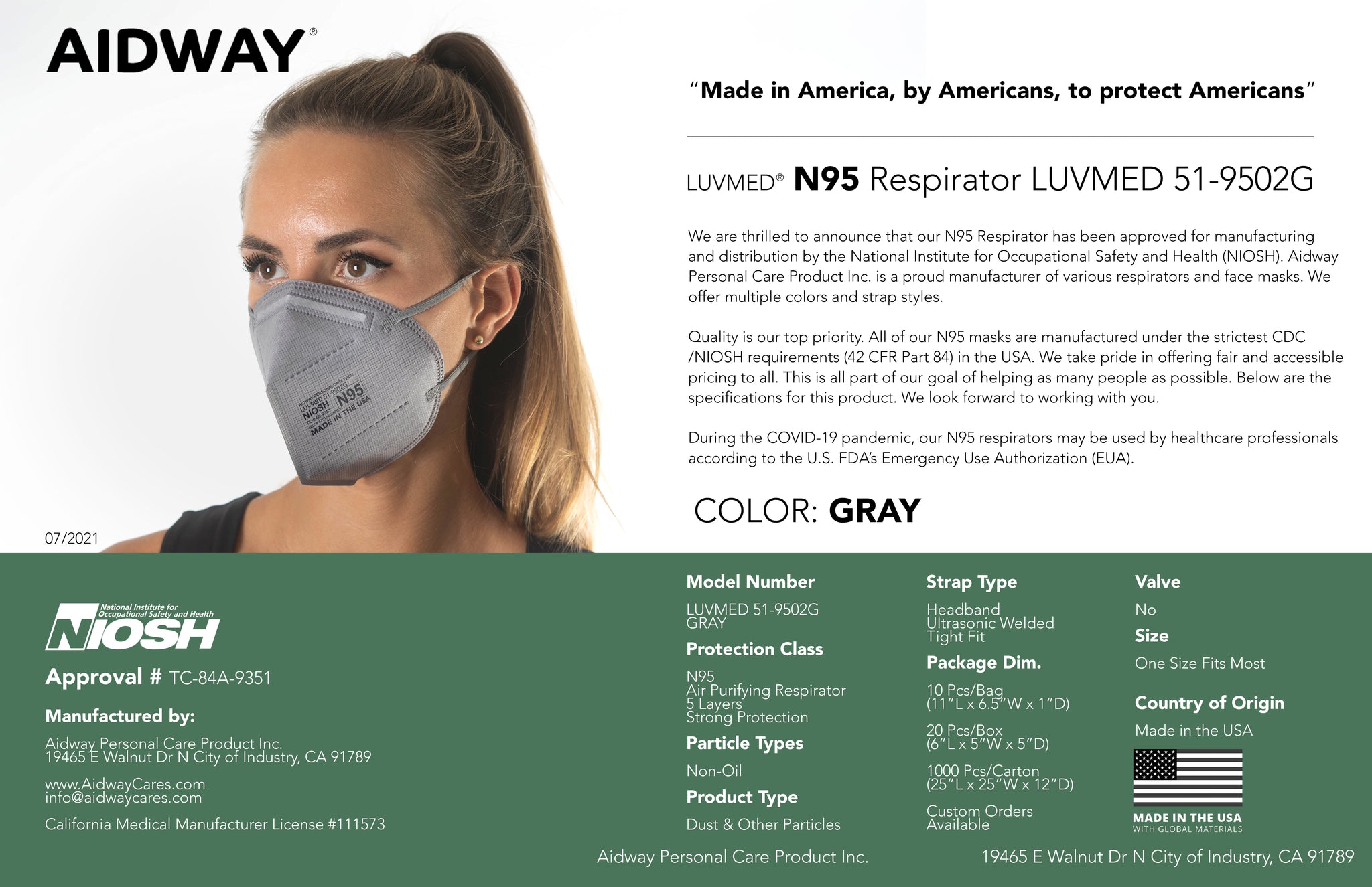 FFP2 respirator mask - Ekomed Health - N95 / fabric / valveless