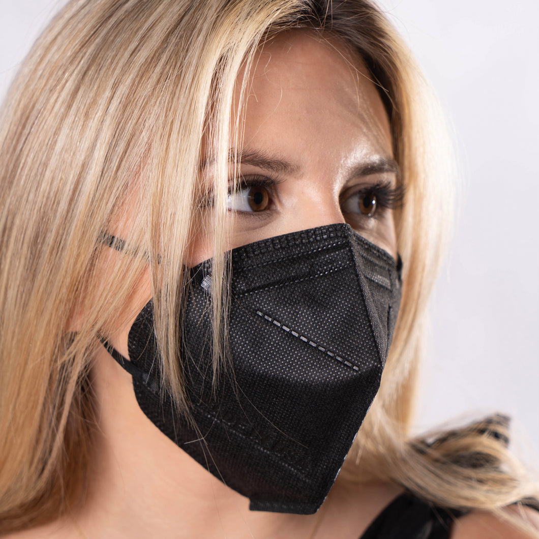 5-Layer Face Mask Made In USA (Not N95) - Black $1.69/Ea & up