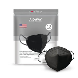 5-Layer Face Mask Made In USA (Not N95) - Black $1.69/Ea & up
