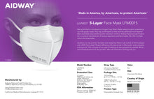 Load image into Gallery viewer, 5-Layer Face Mask Made In USA (Not N95) - White $1.69 /Ea &amp; up
